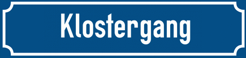 Straßenschild Klostergang