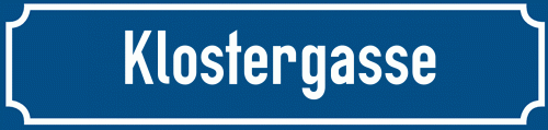 Straßenschild Klostergasse