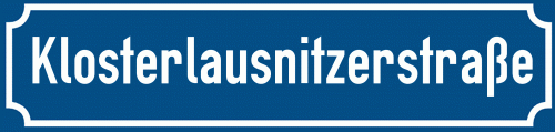 Straßenschild Klosterlausnitzerstraße