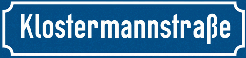 Straßenschild Klostermannstraße