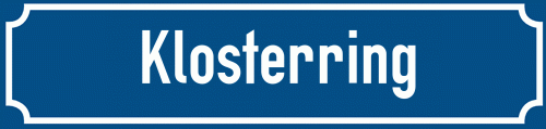 Straßenschild Klosterring