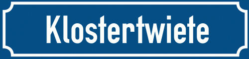 Straßenschild Klostertwiete