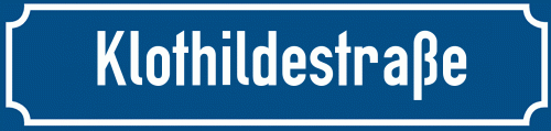 Straßenschild Klothildestraße