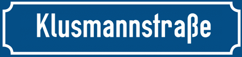 Straßenschild Klusmannstraße zum kostenlosen Download
