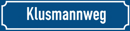 Straßenschild Klusmannweg