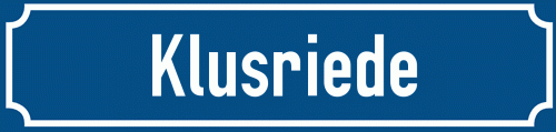 Straßenschild Klusriede
