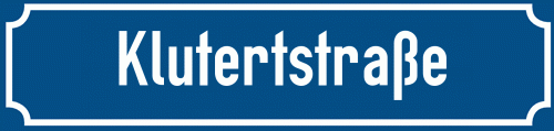 Straßenschild Klutertstraße