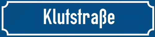 Straßenschild Klutstraße