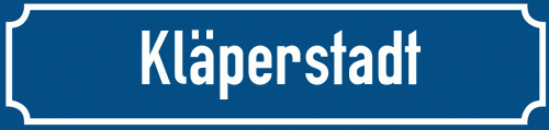 Straßenschild Kläperstadt