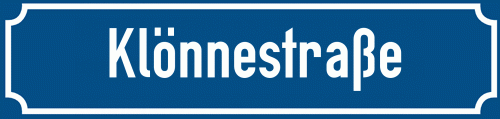 Straßenschild Klönnestraße