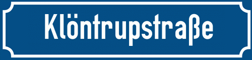 Straßenschild Klöntrupstraße