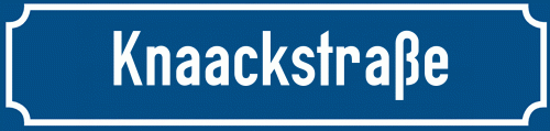 Straßenschild Knaackstraße zum kostenlosen Download