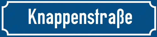 Straßenschild Knappenstraße zum kostenlosen Download