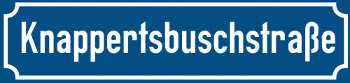 Straßenschild Knappertsbuschstraße zum kostenlosen Download
