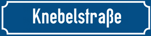 Straßenschild Knebelstraße zum kostenlosen Download