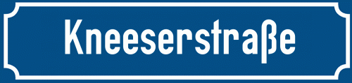 Straßenschild Kneeserstraße zum kostenlosen Download