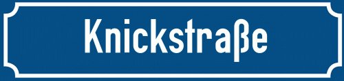Straßenschild Knickstraße zum kostenlosen Download