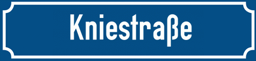 Straßenschild Kniestraße