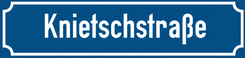 Straßenschild Knietschstraße zum kostenlosen Download