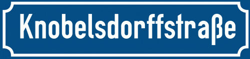 Straßenschild Knobelsdorffstraße zum kostenlosen Download