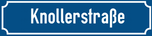 Straßenschild Knollerstraße