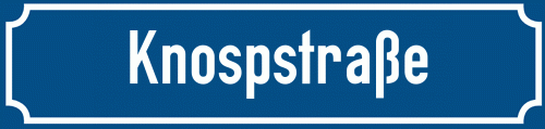 Straßenschild Knospstraße