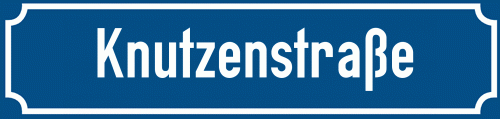 Straßenschild Knutzenstraße