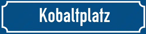 Straßenschild Kobaltplatz zum kostenlosen Download