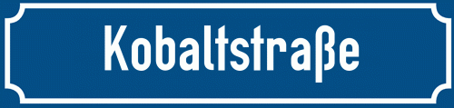 Straßenschild Kobaltstraße