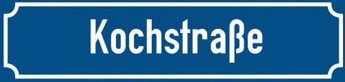 Straßenschild Kochstraße zum kostenlosen Download