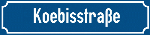 Straßenschild Koebisstraße zum kostenlosen Download