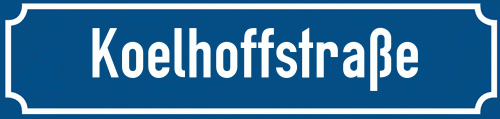 Straßenschild Koelhoffstraße