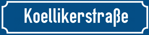 Straßenschild Koellikerstraße zum kostenlosen Download