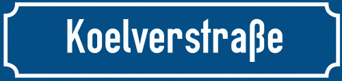 Straßenschild Koelverstraße zum kostenlosen Download