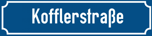 Straßenschild Kofflerstraße