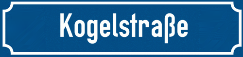 Straßenschild Kogelstraße