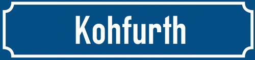 Straßenschild Kohfurth