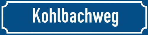 Straßenschild Kohlbachweg
