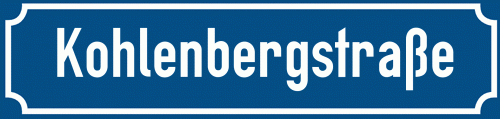Straßenschild Kohlenbergstraße
