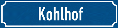 Straßenschild Kohlhof