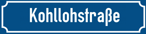Straßenschild Kohllohstraße