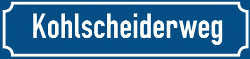 Straßenschild Kohlscheiderweg zum kostenlosen Download