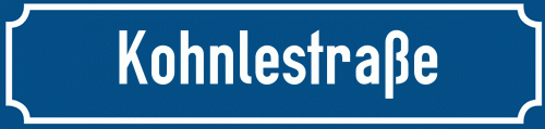 Straßenschild Kohnlestraße