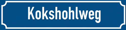 Straßenschild Kokshohlweg