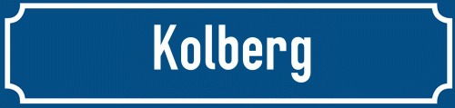 Straßenschild Kolberg