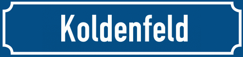 Straßenschild Koldenfeld