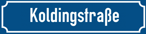 Straßenschild Koldingstraße