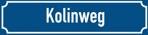 Straßenschild Kolinweg