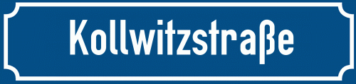 Straßenschild Kollwitzstraße zum kostenlosen Download