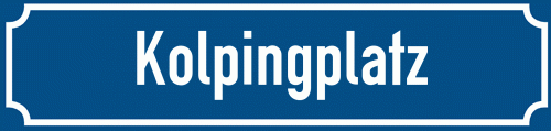 Straßenschild Kolpingplatz
